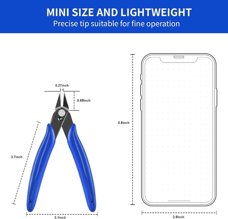 LBOKLING 5 Inch Micro Flush Cutter, 2 Pack Small Wire Cutters Spring Loaded Cutting Pliers, Wire Cutters for Jewelry Making, Soft Copper Wire, Floral, Electronics, Model Craft, Heating Wire, 3D Print - Image 3